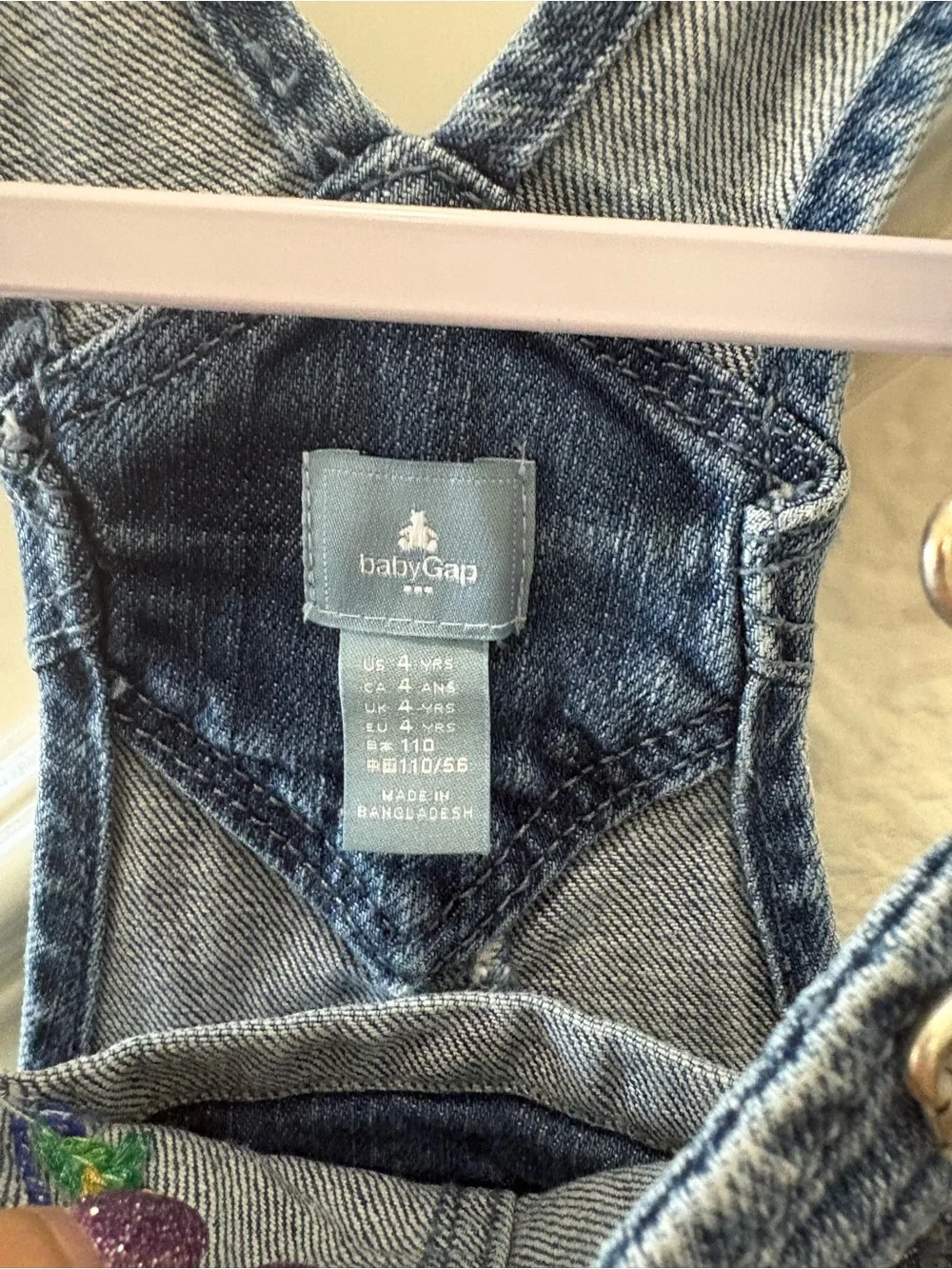 Baby GAP Floral Embroidered Overalls